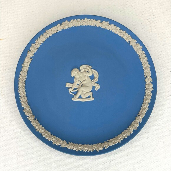 Wedgwood Other - Vintage Wedgwood Blue Jasperware 6.5" Plate - Cupid / Cherub with Bow & Arrow